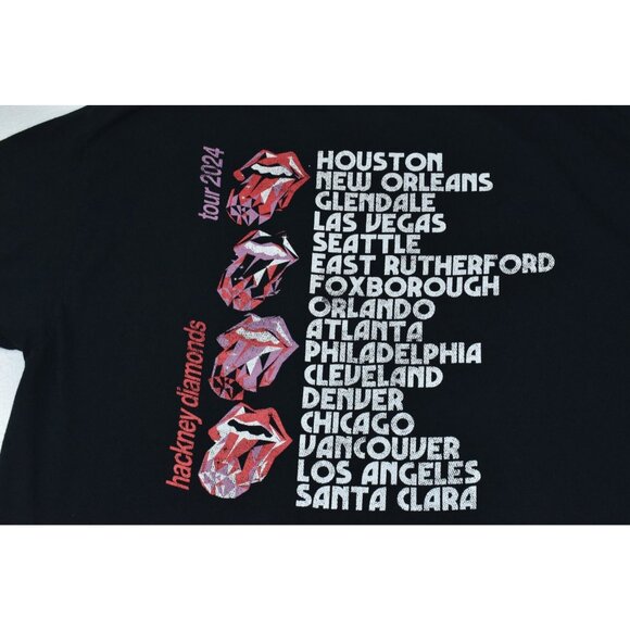 Rolling Stones ‘24 Carat Men's T Shirt Size 2XL Adult Black Concert Double Sided - Picture 11 of 11